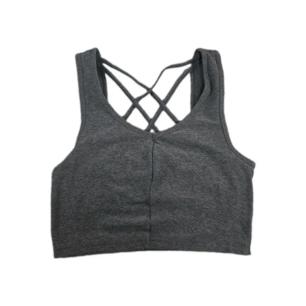 Zella Women's Crossback Sports Bra Size S Dark Gray Wireless Stretch C37-24